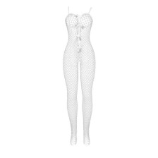 SUBBLIME - 951740 BODYSTOCKING BIANCO A RETE SENZA CAVALLO CON FIOCCHI TAGLIA UNICA