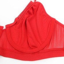 SUBBLIME - 955267 ROTER BONDAGE-BH MIT STRUMPFBAND-SET L/XL
