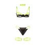 SUBBLIME - 955274 COMPLETO REGGISENO CON COLLANA E DETTAGLI GAMBA VERDE FLUORESCENTE S/M
