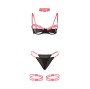 SUBBLIME - 955298 BRA SET WITH NECKLACE AND LEG DETAILS FLUORESCENT PINK S/M