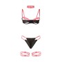 SUBBLIME - 955298 ENSEMBLE SOUTIEN-GORGE AVEC COLLIER ET DÉTAILS DE JAMBES ROSE FLUORESCENT S/M