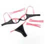SUBBLIME - 955304 BRA SET WITH NECKLACE AND LEG DETAILS FLUORESCENT PINK L/XL