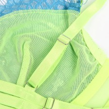 SUBBLIME - 955311 ENSEMBLE SOUTIEN-GORGE AVEC LIGNES DENTELLE ET JARRETELLE VERT ET BLEU S/M