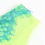 SUBBLIME - 955311 ENSEMBLE SOUTIEN-GORGE AVEC LIGNES DENTELLE ET JARRETELLE VERT ET BLEU S/M