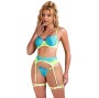 SUBBLIME - 955328 ENSEMBLE SOUTIEN-GORGE AVEC LIGNES DENTELLE ET JARRETELLE VERT ET BLEU L/XL