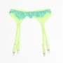 SUBBLIME - 955328 BRA SET WITH LACE AND GARTER LINES GREEN AND BLUE L/XL