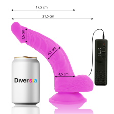 DIVERSIA - DILDO VIBRANT FLEXIBLE VIOLET 21.5 CM -O- 4.5 CM