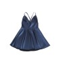 SUBBLIME - 955427 ABITO CON SPALLINE IN PELLE BLU L/XL