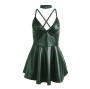 SUBBLIME - 955434 DRESS WITH GREEN LEATHER STRAPS S/M