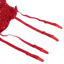 SUBBLIME - 952181 FISHNET BODYSTOCKING WITH GLOVES AND DIAMONDS RED ONE SIZE