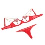 SUBBLIME - 955526 COMPLETO REGGISENO CON CATENE E CUORE IN RETE ROSSO L/XL