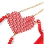 SUBBLIME - 955526 BH-SET MIT KETTEN UND MESH-HERZ ROT L/XL