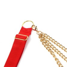 SUBBLIME - 955526 BRA SET WITH CHAINS AND MESH HEART RED L/XL