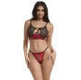 SUBBLIME - 955533 REGGISENO IN VERNICE ROSSA CON CERNIERA E REGGISENO A MAGLIA S/M