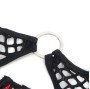 SUBBLIME - 955533 CONJUNTO DE SUTIÃ DE COURO VERMELHO COM ZÍPER DE MALHA S/M