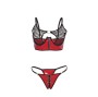 SUBBLIME - 955540 RED PATENT LEATHER MESH ZIPPER BRA SET L/XL