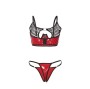 SUBBLIME - 955540 RED PATENT LEATHER MESH ZIPPER BRA SET L/XL