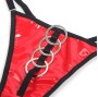 SUBBLIME - 955540 ENSEMBLE SOUTIEN-GORGE À FERMETURE ÉCLAIR EN CUIR VERNI ROUGE L/XL
