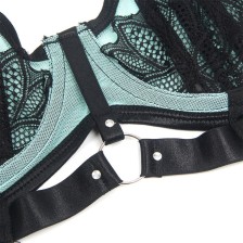 SUBBLIME - 955557 SET REGGISENO IN VERNICE VERDE CON CERNIERA S/M