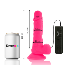 DIVERSIA - FLEXIBLER VIBRIERENDER DILDO ROSA 20.5 CM -O- 4.2 CM