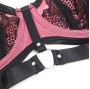 SUBBLIME - 955588 PINK PATENT LEATHER MESH ZIPPER BRA SET L/XL