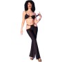 CHILIROSE - CR 4851 SET TOP E LEGGINGS NERI CON ACCESSORI DORATI S