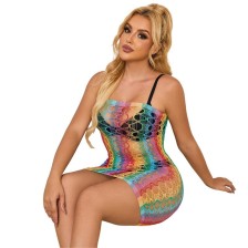 SUBBLIME - 952365 RAINBOW BARE SHOULDER FISHNET VESTIDO TAMANHO ÚNICO