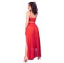 CHILIROSE - CR 4850 ROTES TOP UND LEGGINGS-SET MIT GOLDENEN ACCESSOIRES XL