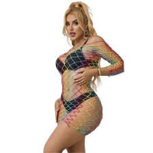 SUBBLIME - 952426 RAINBOW MANGA LONGA FISHNET VESTIDO TAMANHO ÚNICO