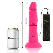 DIVERSIA - DILDO VIBRANTE FLEXÍVEL ROSA 23 CM -O- 4.3 CM