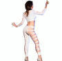 CHILIROSE - CR 3654 TOP & LEGGINS BLANC S/M