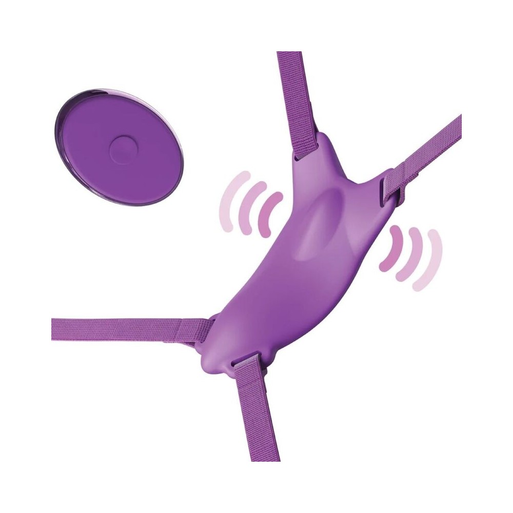 FANTASY FOR HER - BUTTERFLY HARNESS, VIBRATING RECHARGEABLE & REMOTE CONTROL PURPLE