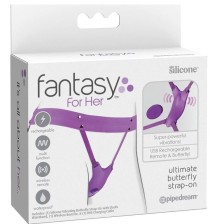 FANTASY FOR HER - HARNAIS PAPILLON, VIBRANT RECHARGEABLE & TÉLÉCOMMANDE VIOLET