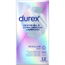 DUREX - PRESERVATIVOS INVISÍVEIS EXTRA LUBRIFICADOS 12 UNIDADES