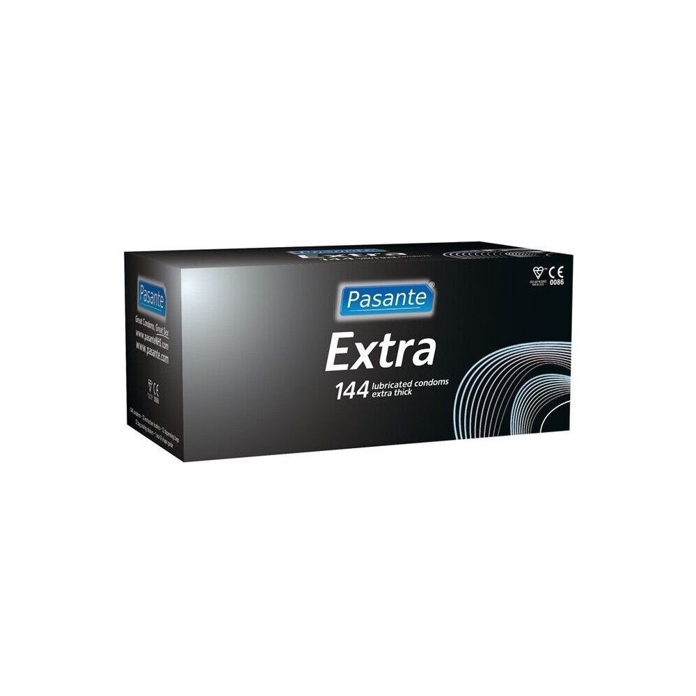 PASANTE - EXTRA PRESERVATIVOS EXTRA GROSSOS COM LUBRIFICAÇÃO ADICIONAL 144 UNIDADES