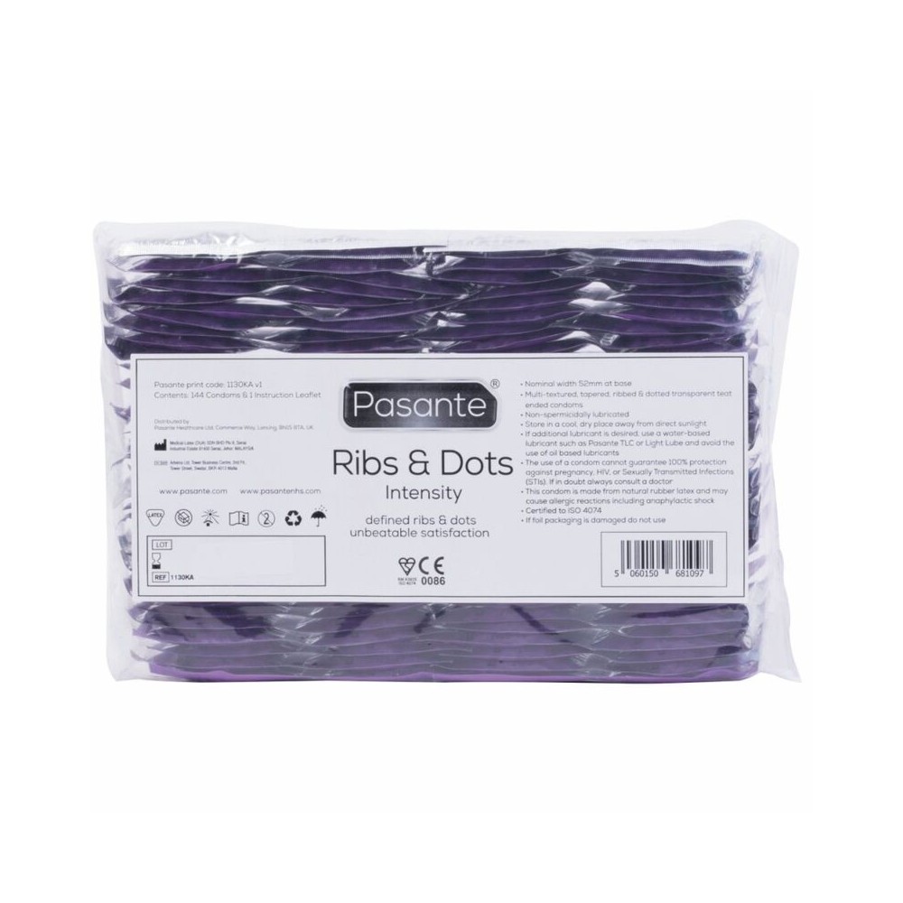PASANTE - RIBS & DOTS INTENSITY KONDOME 144 EINHEITEN