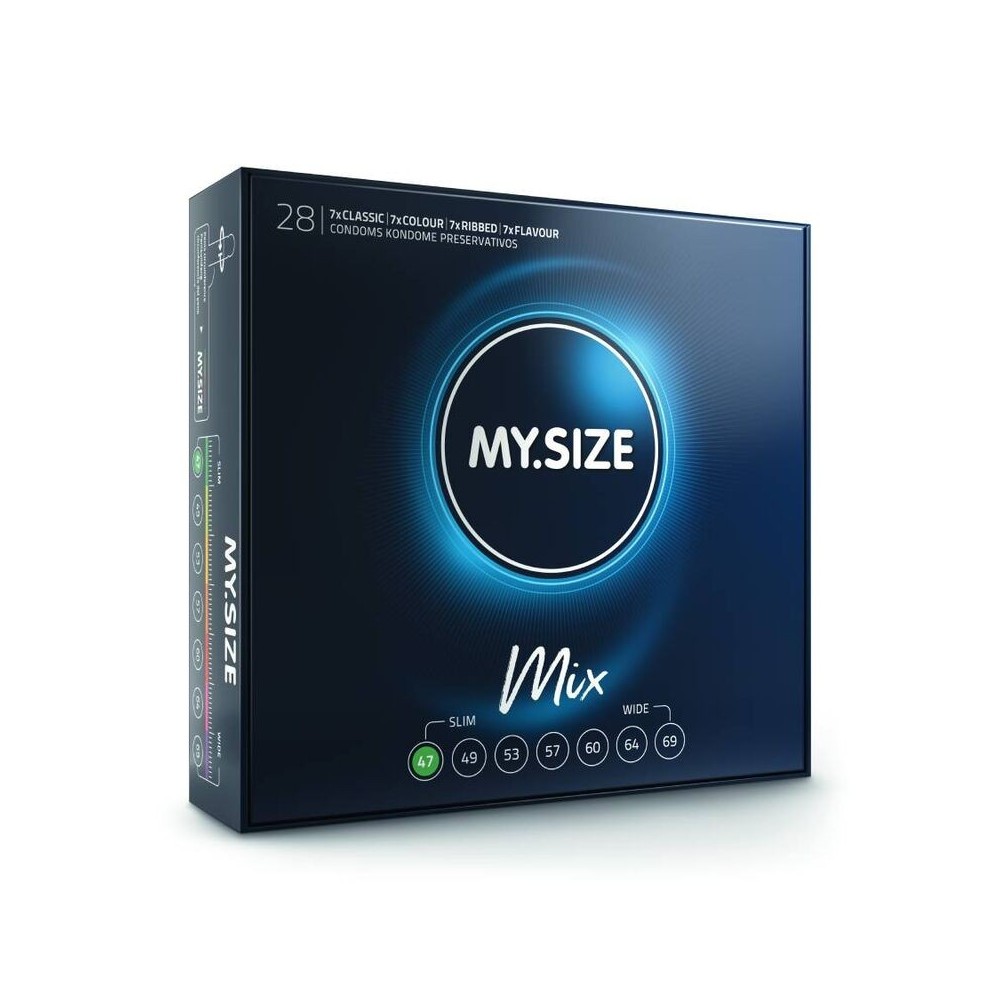 MY SIZE - MIX CONDOMS 47 MM 28 UNITS