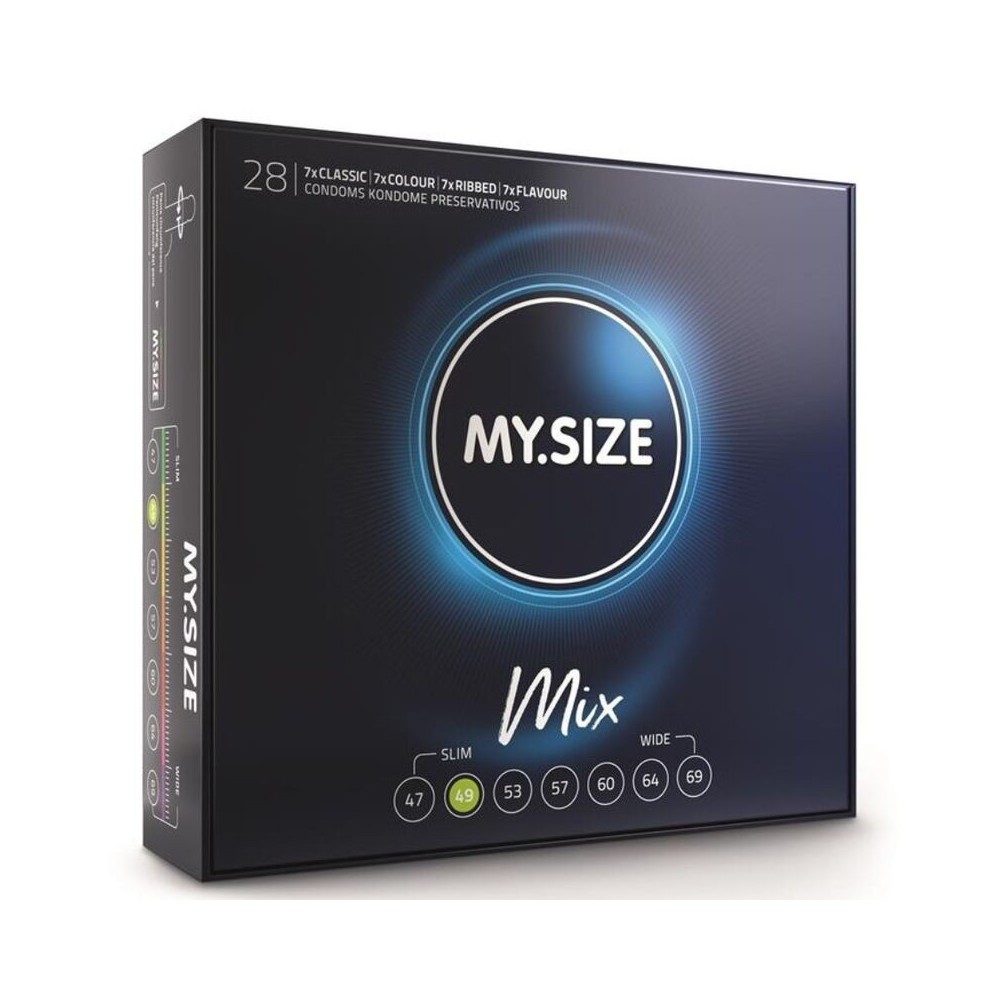MY SIZE - MIX CONDOMS 49 MM 28 UNITS