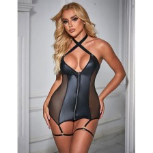 SUBBLIME - 954444 ABITO SEXY IN RETE PELLE NERO S/M