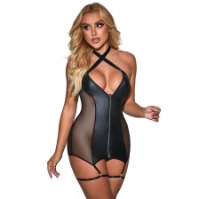 SUBBLIME - 954451 ROBE SEXY EN MAILLE CUIR NOIR L/XL