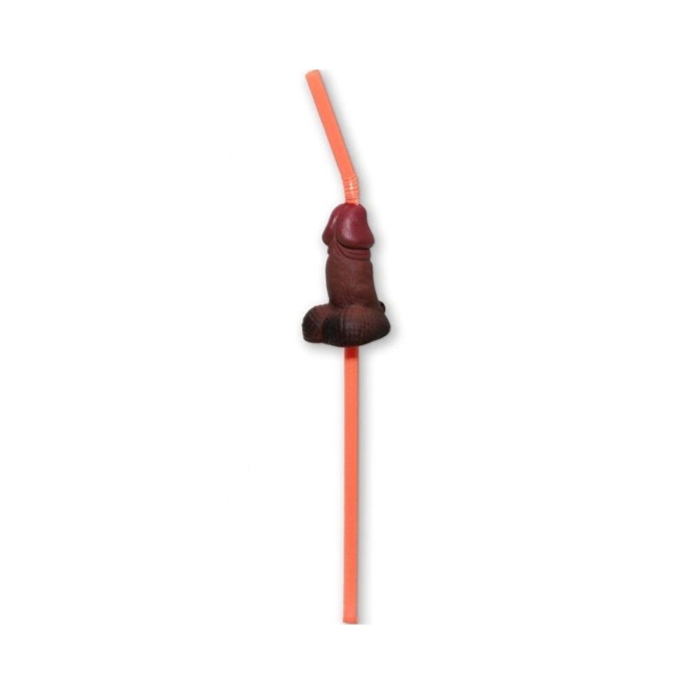 DIABLO PICANTE - BAG OF 5 BLACK BIG PENIS STRAWS