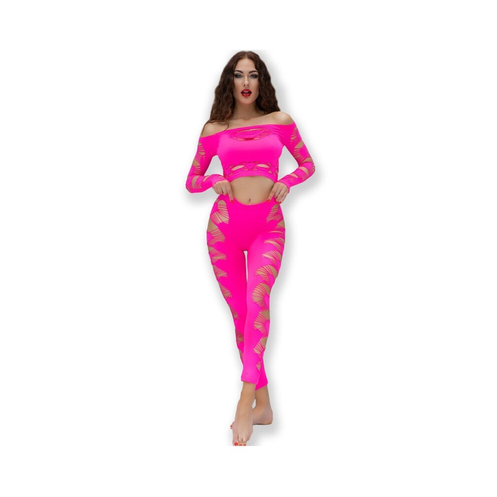 CHILIROSE - CR 4632 HAUT & PANTALON FUCHSIA S/L