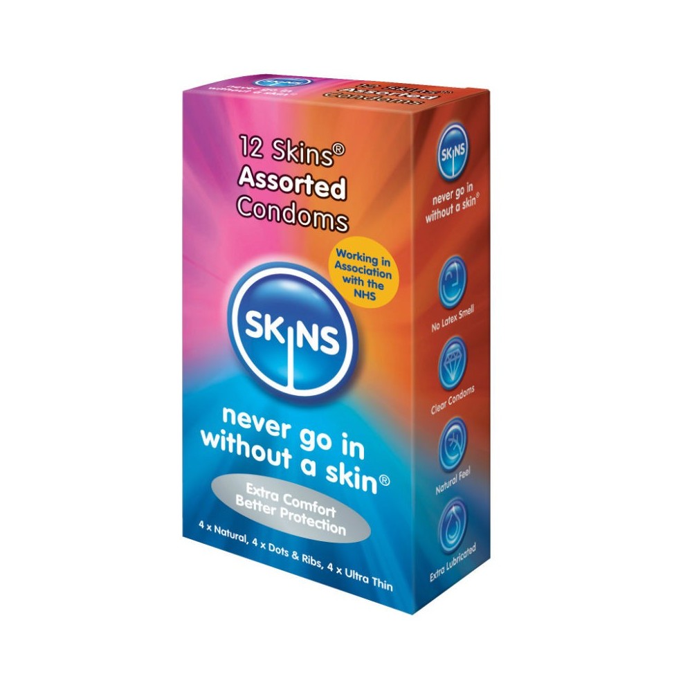 SKINS -CONDOMES DE PELE ASSORTED 12 PACK