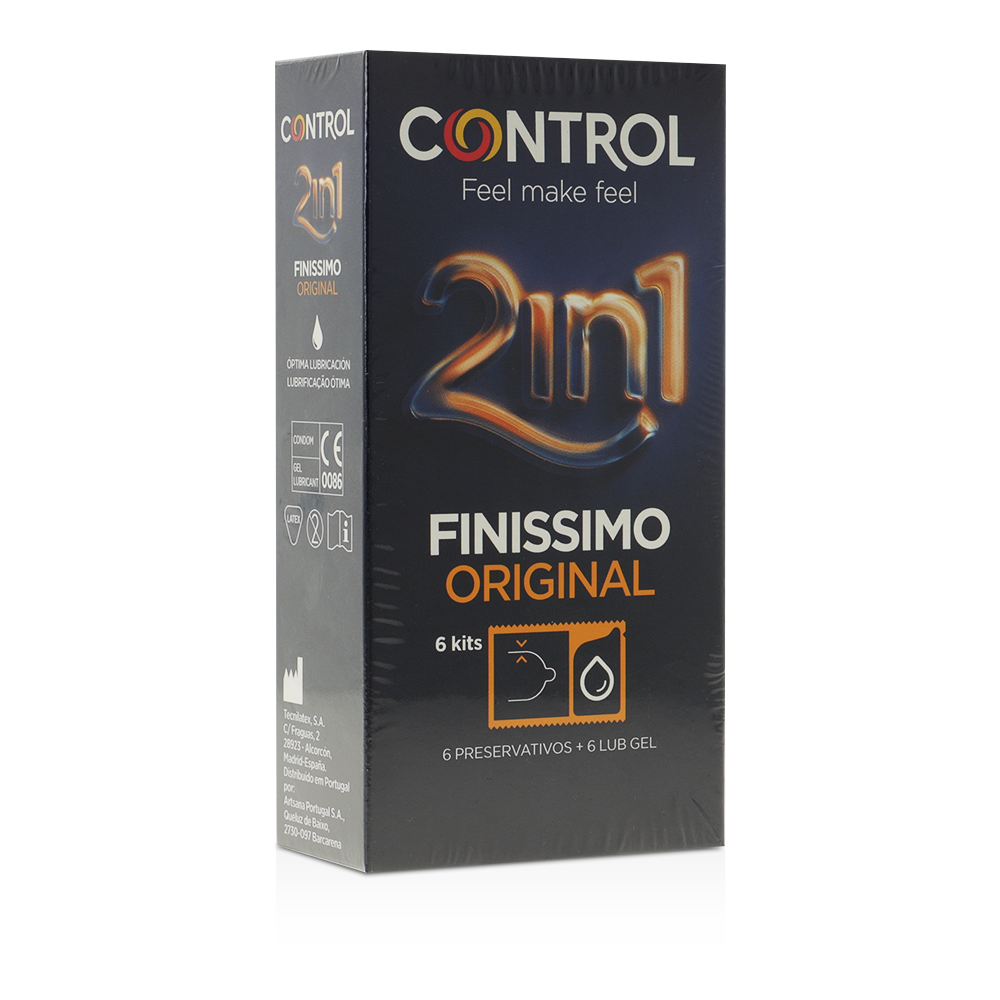 CONTROL - PRÉSERVATIFS DUO FINISIMO + GEL LUBRIFIANT 6 UNITÉS