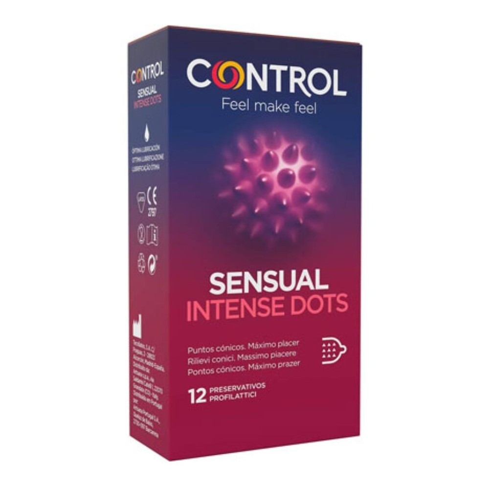 CONTROL - CONSERVANTES TEXTURADOS SPIKE CONICAL DOTS 12 UNIDADES