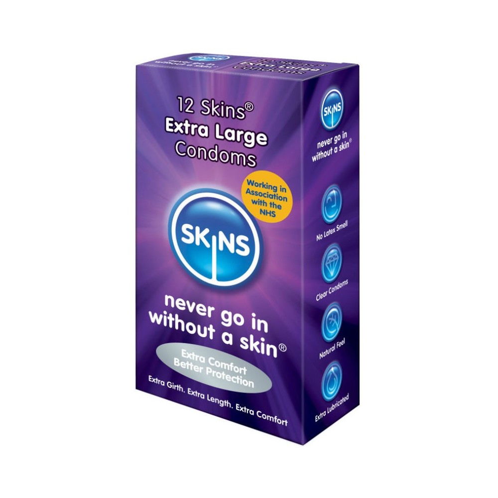 SKINS - CONDOM EXTRA LARGE 12 PACK