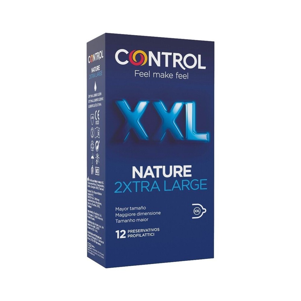 CONTROL - PRÉSERVATIFS NATURE 2XTRA GRANDS XXL - 12 UNITÉS