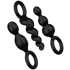 SATISFYER - JEU DE BOUCHONS ANAL 3 PCS NOIR