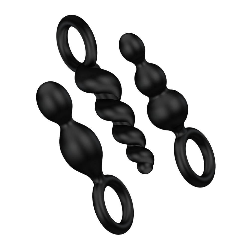 SATISFYER - ANAL PLUGS SET 3 PCS BLACK