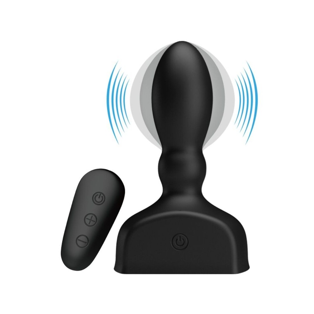 MR PLAY - BLACK INFLATABLE ANAL PLUG REMOTE CONTROL